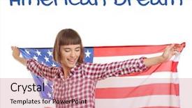  Presentation with american dream - Audience pleasing slide deck consisting of national accounts - text american dream and young backdrop and a coral colored foreground