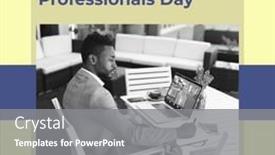  Presentation with african american business - Slide set with national-administrative-professionals-day-text background and a gray colored foreground