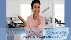  Presentation with professionals - Presentation theme enhanced with national-administrative-professionals-day-text background and a light blue colored foreground