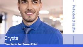  Presentation with professionals - PPT theme featuring national-administrative-professionals-day-text background and a cobalt blue colored foreground