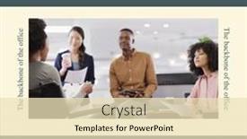  Presentation with diverse business people - PPT theme having national-administrative-professionals-day-text background and a lemonade colored foreground