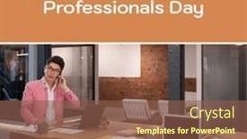  Presentation with professionals - Presentation with national-administrative-professionals-day-text background and a violet colored foreground