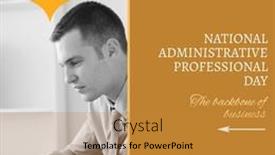  Presentation with professionals - Slide set with national-administrative-professionals-day-text background and a gold colored foreground