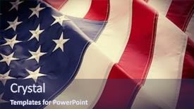  Presentation with american flag - PPT theme featuring national anthem - american flag background background and a navy blue colored foreground