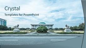  Presentation with mongolian state south korea - Presentation theme with national assembly of south korea background and a  colored foreground