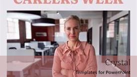  Presentation with awareness - PPT layouts featuring national-careers-week-text background and a coral colored foreground