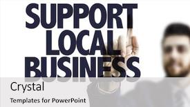  Presentation with support - Slide deck having pointing the text support local background and a ocean colored foreground