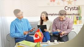  Presentation with insurance company - Theme featuring young couple signing a contract background and a lemonade colored foreground