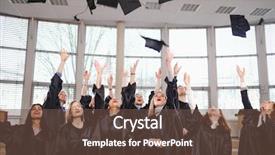  Presentation with multi ethnic group - Presentation theme featuring national education - multi ethnic group of graduated background and a tawny brown colored foreground