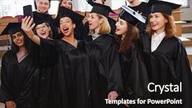  Presentation with ethnic group - Cool new slides with national education - multi ethnic group of graduated backdrop and a black colored foreground