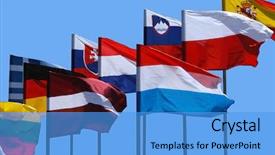  Presentation with flag of european union and turkey - PPT layouts enhanced with national flag of european countries background and a teal colored foreground