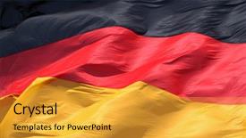  Presentation with national flag of chicago - PPT layouts enhanced with national flag of germany background and a gold colored foreground