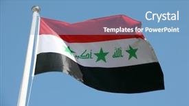  Presentation with iraq war - Cool new presentation theme with national flag of iraq backdrop and a teal colored foreground