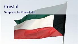  Presentation with kuwait - PPT theme with national flag of kuwait background and a sky blue colored foreground
