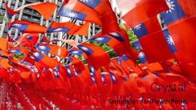  Presentation with taiwan flag - Slide deck enhanced with national-flag-of-taiwan-waving background and a  colored foreground
