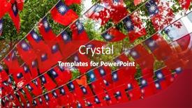  Presentation with taiwan flag - PPT layouts featuring national-flag-of-taiwan-waving background and a tawny brown colored foreground