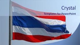  Presentation with thailand - Presentation theme consisting of national flag of thailand background and a light blue colored foreground