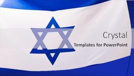  Presentation with israel flag - Colorful slide deck enhanced with national-flag-of-the-country backdrop and a light gray colored foreground