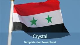  Presentation with arab - PPT theme consisting of national flag of the syrian background and a ocean colored foreground