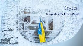  Presentation with frozen - Presentation having national-flag-of-ukraine-frozen background and a sky blue colored foreground