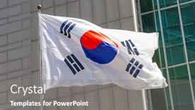  Presentation with korea flag - Theme enhanced with national-flag-republic-of-korea background and a gray colored foreground