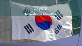  Presentation with korea flag - Slide deck consisting of national-flag-republic-of-korea background and a ocean colored foreground