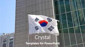  Presentation with korea flag - PPT layouts enhanced with national-flag-republic-of-korea background and a gray colored foreground