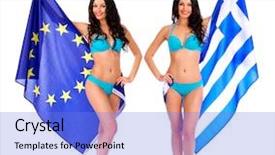  Presentation with european union - PPT theme having national flags isolated on white background and a  colored foreground