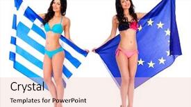  Presentation with european union - Audience pleasing presentation design consisting of national flags isolated on white backdrop and a  colored foreground