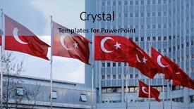  Presentation with national security - Audience pleasing slide deck consisting of national flags of republic backdrop and a teal colored foreground