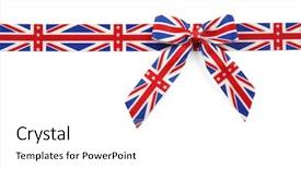  Presentation with gift ribbon - Audience pleasing presentation theme consisting of national gift - color ribbon with british flag backdrop and a white colored foreground