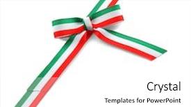  Presentation with gift ribbon - Audience pleasing presentation design consisting of national gift - ribbon bow in colors backdrop and a white colored foreground