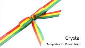  Presentation with gift ribbon - Audience pleasing PPT layouts consisting of national gift - ribbon bow in colors backdrop and a white colored foreground