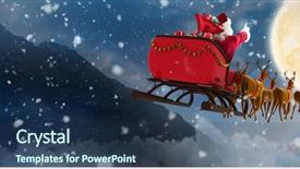  Presentation with falling snow - Theme with national gift - snow falling against tent background and a ocean colored foreground