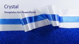  Presentation with healthcare dark blue ribbon - Slide deck consisting of national gift - white and blue ribbon background and a sky blue colored foreground