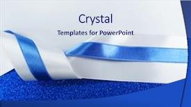  Presentation with blue ribbon - Beautiful theme featuring national gift - white and blue ribbon backdrop and a  colored foreground