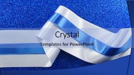  Presentation with blue ribbon - PPT layouts with national gift - white and blue ribbon background and a  colored foreground