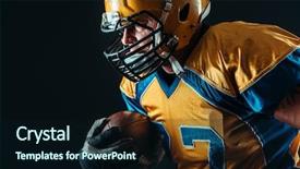  Presentation with american football - Cool new PPT layouts with national guard - american football offensive player backdrop and a wine colored foreground