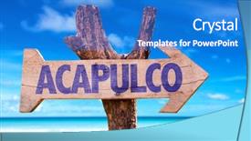  Presentation with mexico - Slide deck having national holiday mexico - acapulco wooden sign with beach background and a  colored foreground