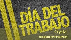  Presentation with spanish - Colorful presentation theme enhanced with national holiday mexico - labour day in spanish written backdrop and a tawny brown colored foreground