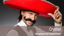  Presentation with mexico - Beautiful slide deck featuring national holiday mexico - mexican man wears sombrero isolated backdrop and a gray colored foreground