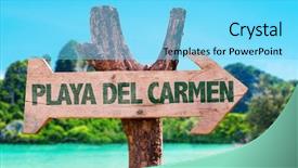  Presentation with mexico - Colorful slide deck enhanced with national holiday mexico - playa del carmen wooden sign backdrop and a arctic colored foreground