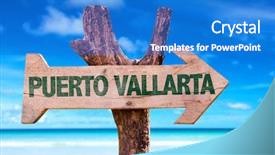  Presentation with teal beach wood - Presentation design consisting of national holiday mexico - puerto vallarta wooden sign background and a cobalt blue colored foreground