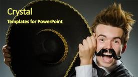  Presentation with folklore mexican - Slide set featuring national holiday mexico - smiling mexican with sombrero isolated background and a wine colored foreground