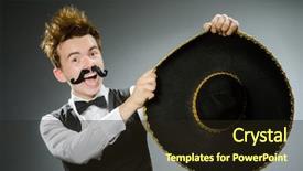  Presentation with brown sugar isolated on white - Presentation design having national holiday mexico - smiling mexican with sombrero isolated background and a  colored foreground