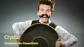  Presentation with mexican - Presentation theme featuring national holiday mexico - smiling mexican with sombrero isolated background and a tawny brown colored foreground