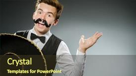  Presentation with mexican - Slide set having national holiday mexico - smiling mexican with sombrero isolated background and a tawny brown colored foreground