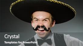  Presentation with octopus on isolated white - Slide set featuring national holiday mexico - smiling mexican with sombrero isolated background and a dark gray colored foreground