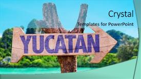  Presentation with beach - Amazing PPT theme having national holiday mexico - yucatan wooden sign with beach backdrop and a  colored foreground