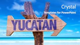  Presentation with teal beach wood - Colorful presentation design enhanced with national holiday mexico - yucatan wooden sign with beach backdrop and a  colored foreground